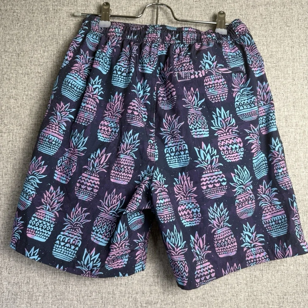 Goodfellow Swim Trunks Purple Blue Pineapple Print Lined Bathing Suit‎ 7